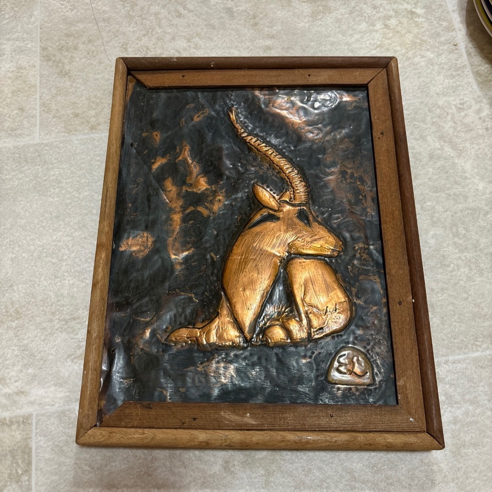 Copper Art Asian Long Horn Goat Wall art